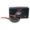 М0907 Сковорода+крышка WOK CHIC CHEF, 30см h-см, мрам. покрыт., черн. в крап, бакелитовые ручки п/дерево, СС1102D, не сод. PFOA,