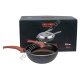 М0908 Сковорода+крышка WOK CHIC CHEF, 32см h-см, мрам. покрыт., черн. в крап, бакелитовые ручки п/дерево, СС1102D, не сод. PFOA,