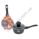 М0909 Ковш+крышка CHIC CHEF 16см h-7.5см, Sause pan, мрам. покрытие, черн. в крап, бакелитовые ручки Soft touch, СС2113, не сод.
