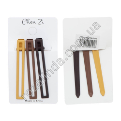 М0991 Заколки д/волос зажимы 3ШТ Прямоугольные 12/д 8см на блистере, цветные, Chen Zi, 8*1см, 19гр