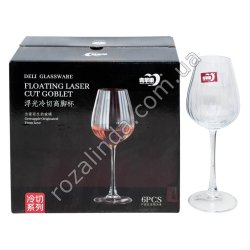 S0157 Бокалы набор 1 ШТ, 6шт/уп выс,широк, Грани, 350мл, 'Deli Glassware', EJ7135, 5*7.2*22.2см, 175гр, 8уп/ящ