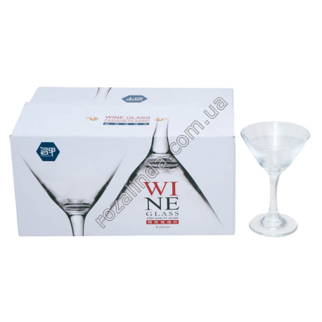 S0160 Бокалы набор 6 ШТ Мартинка, 125мл, 'WI NE Glass', , JR2845, 8.5*13.3см, 147гр, 6шт/уп, 8уп/ящ
