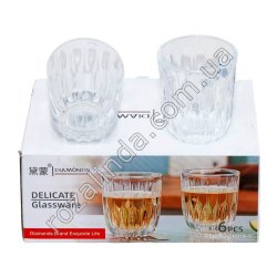 S0181 Стопки набор 6 ШТ узор 35мл Delicate, 'Diamonds', DM318-3, 5*5.7см, 88гр, 6шт/уп, 24уп/ящ