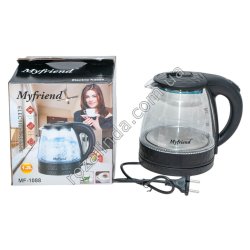 Е0058 Чайник электр. Myfriend MF-1088, 1.2L стекло+подсветка.,1500W, 19*19*20см,757гр,