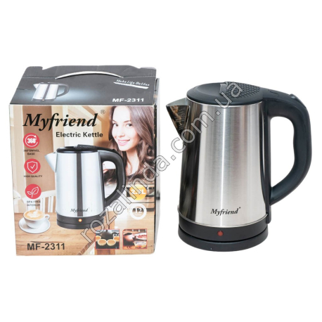 Е0072 Чайник электр. Myfriend MF-2318/2311, 2.3L корп.нерж., 2000W, 20*17*23см, 650гр