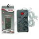 S0247 Сетевой фильтр удлинитель 2 м ZAMAN T102U, 3+2 розетки+3USB, выключатель, 10A, 250V, 1.2А, DC5V, коробка, 10.7*8*23.5см, 4