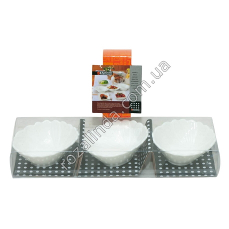 S0448 Соусницы фарфор 3ШТ 'Листочек', Superior Porcelain, 7*8*3см, 216гр