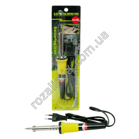 S0495 Паяльник 60w Soldering Iron, 25/д металлическая ручка+силиконовый держатель, блистер, CJ-110, 21см, 92г