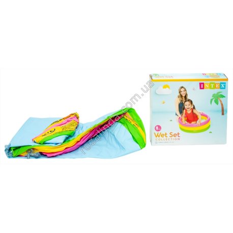 S0651 Бассейн детский INTEX надувной, 3 цвета, 61*22см, 420гр, 57107NP
