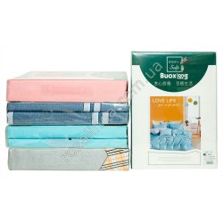 Т0241 Постельное белье фланель 1.5 ка 'Buoxiong' Soft цветное 4pcs: 150*200cм/200*230см/46*70см(2шт), 1.875кг