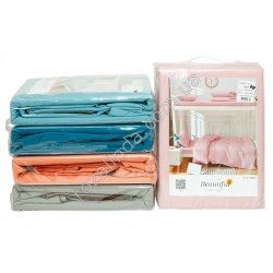 Т0242 Постельное белье фланель 1.5ка 'Beautiful' Однотонное с кантом 3pcs: 150*200см/150*200см/45*70см(2шт), 1.635кг