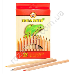 М0662 Карандаши цветные 12 шт, 6/доза, Jumbo Natur Koh-i-Noor, 2172, 17.5см, 148гр