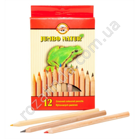М0662 Карандаши цветные 12 шт, 6/доза, Jumbo Natur Koh-i-Noor, 2172, 17.5см, 148гр