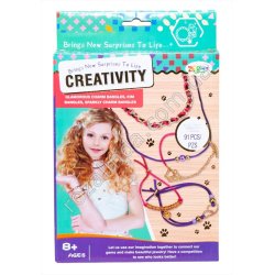 S0548 Бисер набор для браслетов Creativity, 3 браслета + 1 бусы, бусины цветные/золотые цепочки, 91шт, 16*20.5*3см, 108гр
