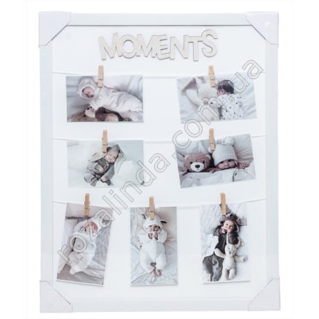 S0676 Фоторамка-коллаж с прищепками 'Moments', 40*50см, 440гр