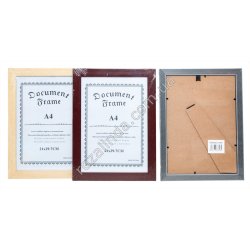 S0698 Фоторамка А4 МДФ плоская кромка+подставка, 2 цвета, 21*30см, 396гр