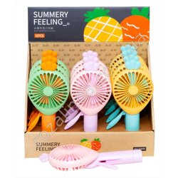 Е0108 Вентилятор ручной механический 12/д 'SAMMERY FEELING' Фрукты, 8.5*20.7см, 60гр