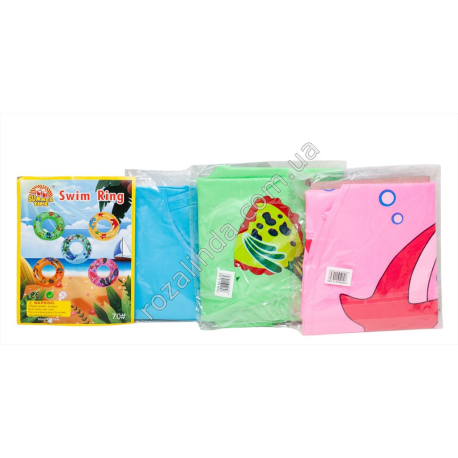 S0585 Круг д/плав. надувной d-70см Swim ring, 'Summer Time', рисунок морские жители, d-70см, 112гр,