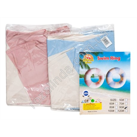 S0593 Круг д/плав. надувной d-90см Swim ring, 'Summer ring', ПОЛОСАТИК, d-90см, 229гр