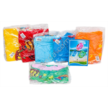 S0602 Круг д/плав. надувной Лодочка с ножками d-60см Swim ring, 'Summer Time', РЫБКИ, ручка, 60*46см, 126гр