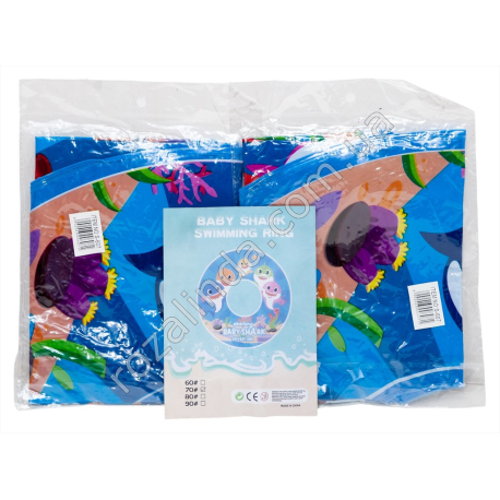 S0607 Круг д/плав. надувной d-70см Swim ring, BABY SHARK акула, d-70см, 134гр