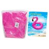 S0627 Круг д/плав.надувной d-80см Swim ring, с фигуркой Розовый фламинго, малый, d-80см,192гр