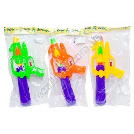 S0640 Пистолет водный с баллоном 29см, Water super gun TOYS, пакет, 3 цвета, 29см, 55гр