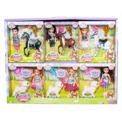 S0744 Кукла барби 13см 'Funny Animal', 12/д, CUTE Pet, пони/собачка, 16.5*5*18.5см, 143/130гр.