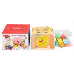 S0755 Игра логическая деревянная (сортер) Куб 'Pin Wood toy colorful intelligence box', развивающий,18*18*12см, 817гр