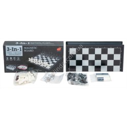 S0769 Шахматы 3в1 +шашки+нарды 'Magnetic board', магнитные, в коробке, 22160, 25*13*4см, 522гр