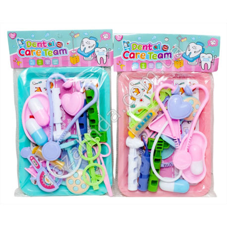 S0780 Врач набор 'Dental care team', поднос+аксессуары, 25*18 см, 190гр
