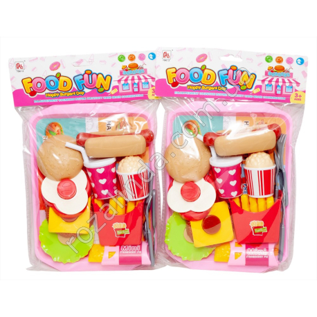 S0783 Игровой набор Фастфуд Food Fun, поднос+бургер/хотдог, 6626-1, 25*18см, 220гр