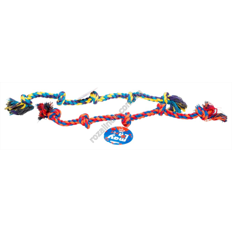 S0374 Игрушка для собак 'Канат' 5 узлов, грызунок, May Lon Pet, 57см, 87гр