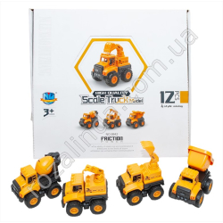 S0730 Машинка Строительная техника 8 см 12/д Scale truck, инерция, резиновые колеса, 8*6*7.5см, 77гр