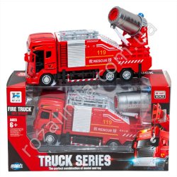 S0790 Машинка Truck series 22см Пожарная 'He Kai', инерция, металл, откр.дверь, резиновые колеса, звук, свет, 28.5*16*9см, 489гр