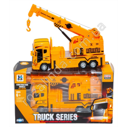 S0791 Машинка Truck series 22см Кран 'He Kai', инерция, металл, откр.дверь, резиновые колеса, звук, свет, 28.5*15.5*9см, 488гр