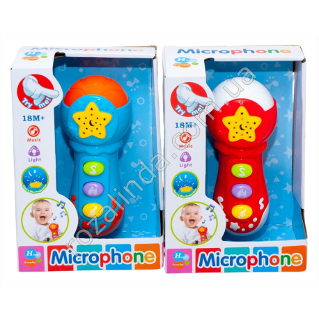 S0818 Микрофон дет.муз.14.5см 'Microphone', 12 песен, 4 зв. животных, проектор, на батаре,12.5*8*18см, 158гр