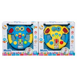 S0819 Руль дет.муз. Music steering wheel 15.5 см, звук, мелодии, сигнал, свет, на батар, 60095, 22*20*5.5см, 280гр
