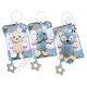 S0830 Погремушка подвеска детская плюш Животные Cлон/енот/мишка 14см, QX Toy 362, + грызунок, на коляску/кровать, музыкальный, 3