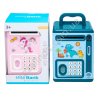 S0930 Копилка детская в виде сейфа Mini BANK Динозаврик, , прием. купюры, звук,отпечаток,код, 3цвета, 14*12*21см, 436гр