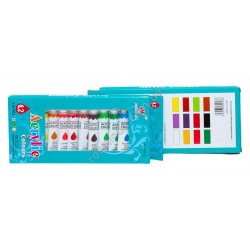 S0555 Краски акриловые 12*12ml, Acrylic colours, Jinghuа, 23*11*2см, 206гр, 6/д