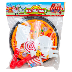 S0840 Игровой набор Фастфуд Пицца Restaurant, пицца,леденец,нож,лопатка,напиток, 24*29*5.5см, 226гр