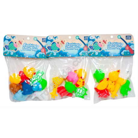 S0841 Игрушка пищалка для ванной 8шт, 5-8см, Fashing bath toy, 24*16см, 107гр,