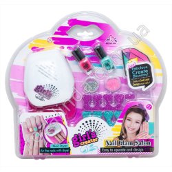 S0847 Косметика Мастер маникюра 'Girls creator' Nail Glam Salon, лампа,разд.пальцев 2шт,лак 2шт,блестки 2шт,в кор-ке, 31*28.5*6с