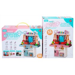 S0850 Игровой набор стол в коробке 'Mini Spraying Kitchen' Кухня, 33 дет, звук, свет, пар, вода, на батар., 27*36*11.5см, 796гр,