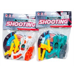 S0851 Пистолет детский 12.5см +5шт мягких пуль+ мишень, Shooting, DX-688-37, пакет, 24*19*5см, 218гр