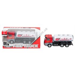 S0899 Машинка Спец.техн. Fire Truck 14.5см Пожарная, цистерна, 1:48, инерция, металл, резиновые колеса, звук, свет, 308А, 18.5*8