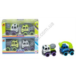 S0905 Машинка модель 'MINI Q' Die-cast 6см 2ШТ СТРОЙТЕХНИКА, ALLOY, инерция, металл,резиновые колеса, 16*7*5см