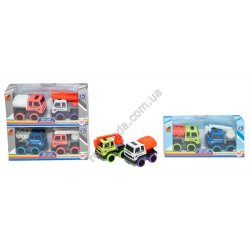 S0906 Машинка модель 'MINI Q' Die-cast 6см 2ШТ СПЕЦТЕХНИКА, ALLOY, инерция, металл,резиновые колеса, 16*7*5см,