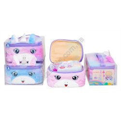 S0917 Косметика 'Pretty animals' в сумочке мех, тени, помада 2шт, разд.пальцев, лак 2шт, кольцо, в кор-ке, 17.5*12.5*9.5см, 223г